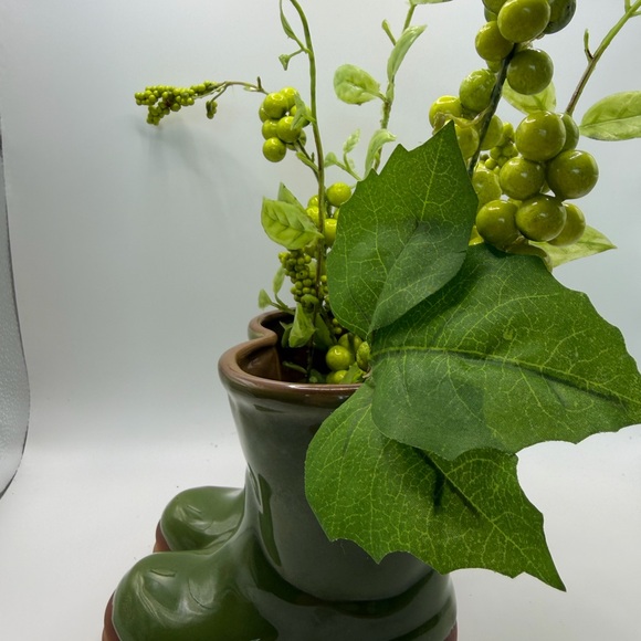 Eddie Bauer Olive Green Boot Planter with Faux Greenery - Picture 11 of 16